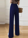 SGW - Navy Blue Split Flare High Waisted Cargo Sweatpants