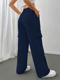 SGW - Navy Blue High-Waisted Cargo Trousers