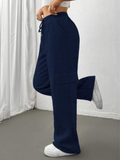 SGW - Navy Blue High-Waisted Cargo Trousers