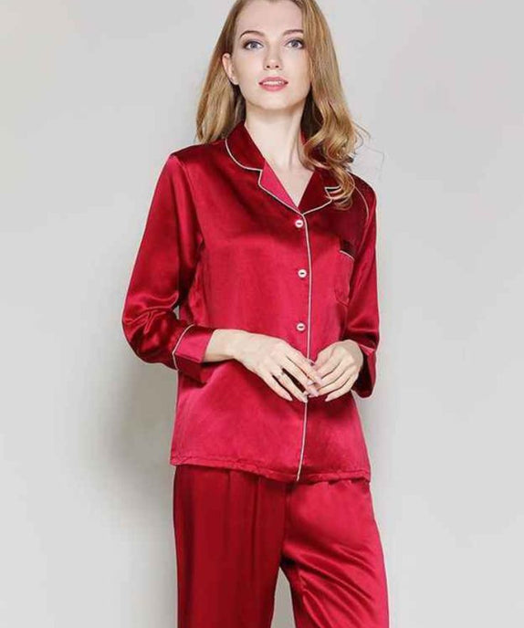 SGW- Silk PJ Set - Red