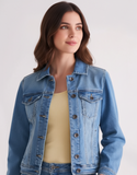 Women’s Casual Ice Blue Washed Denim Jacket