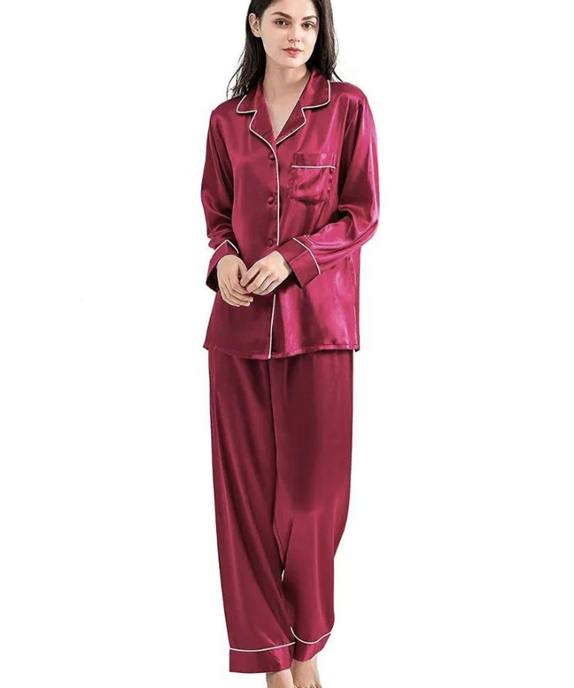 SGW- Silk PJ Set - Maroon