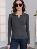 SGW Thermal V-Neck Knit Shirt - Steel Grey (Perfect for Summer)