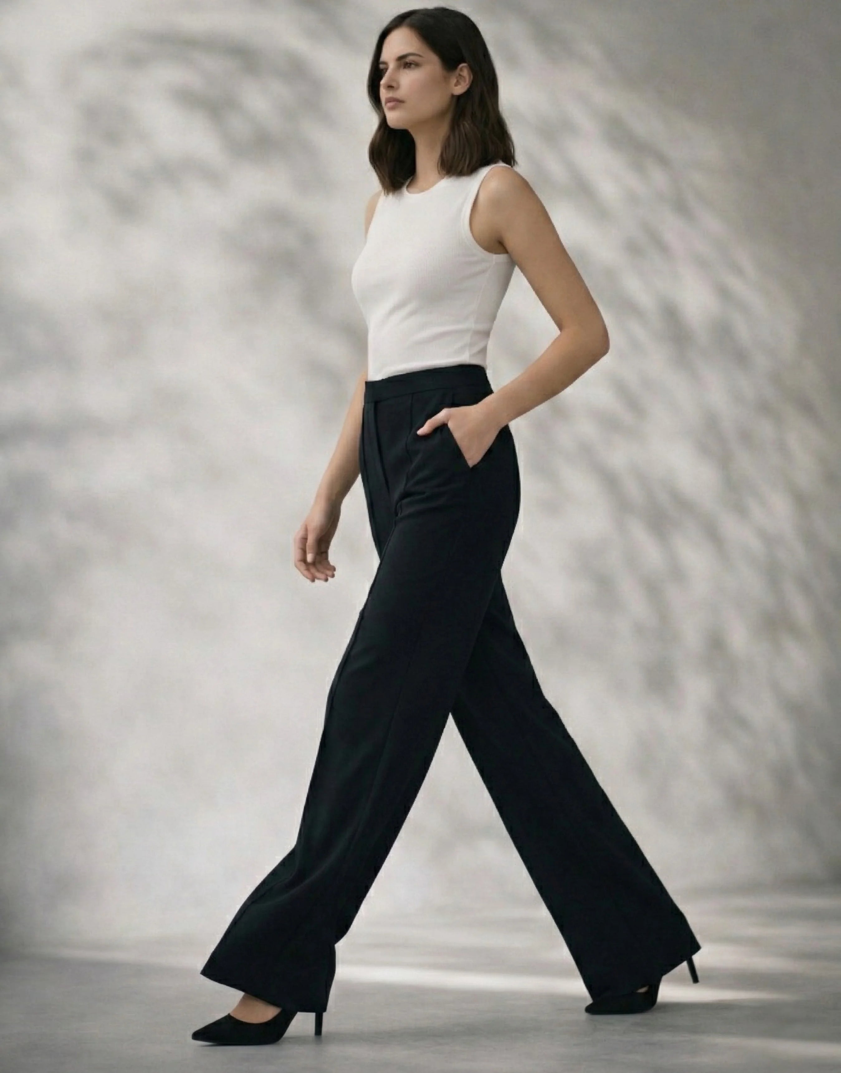 SGW Black High-Waist Wide-Leg Trouser - SelectGraceWear