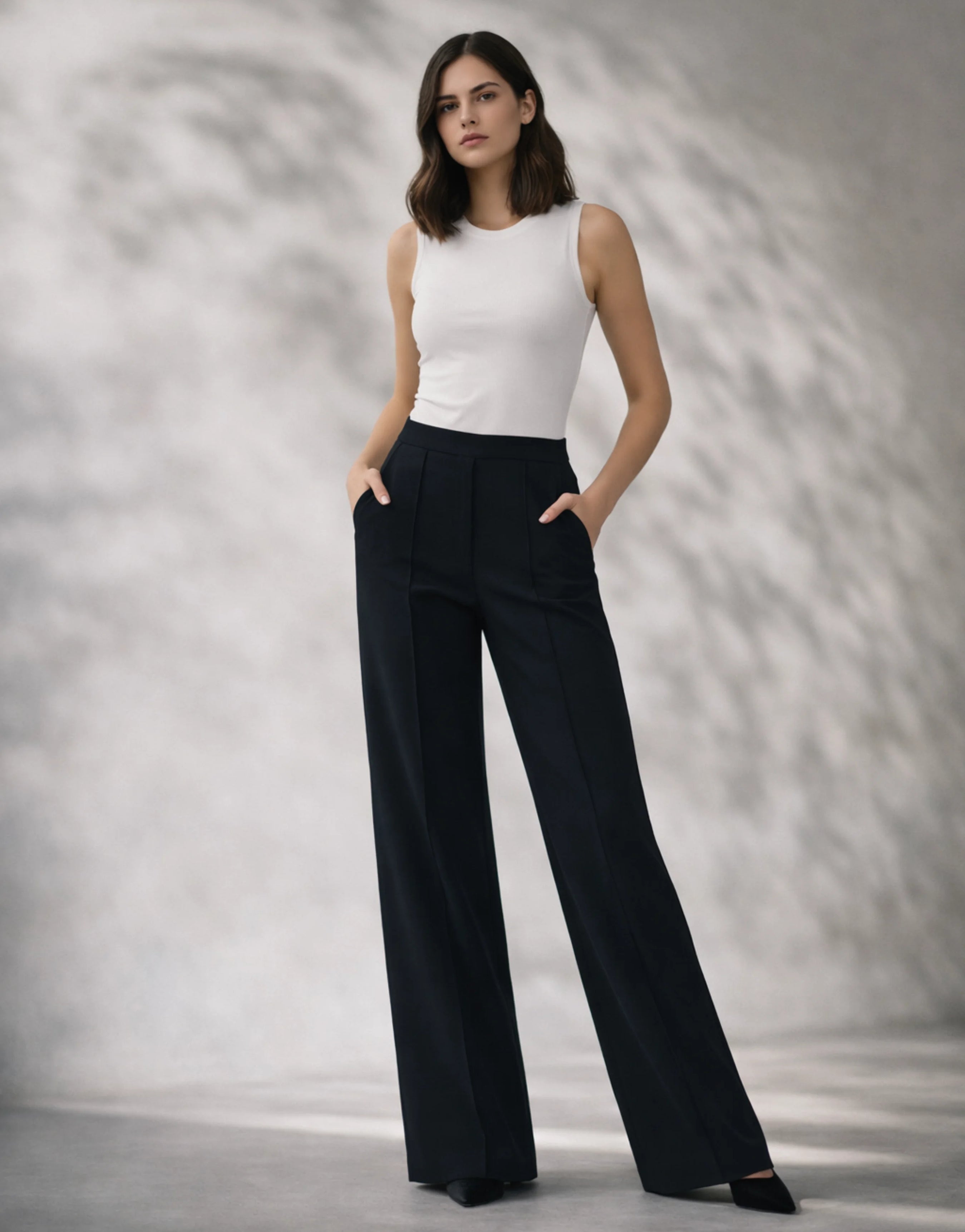 SGW Black High-Waist Wide-Leg Trouser - SelectGraceWear