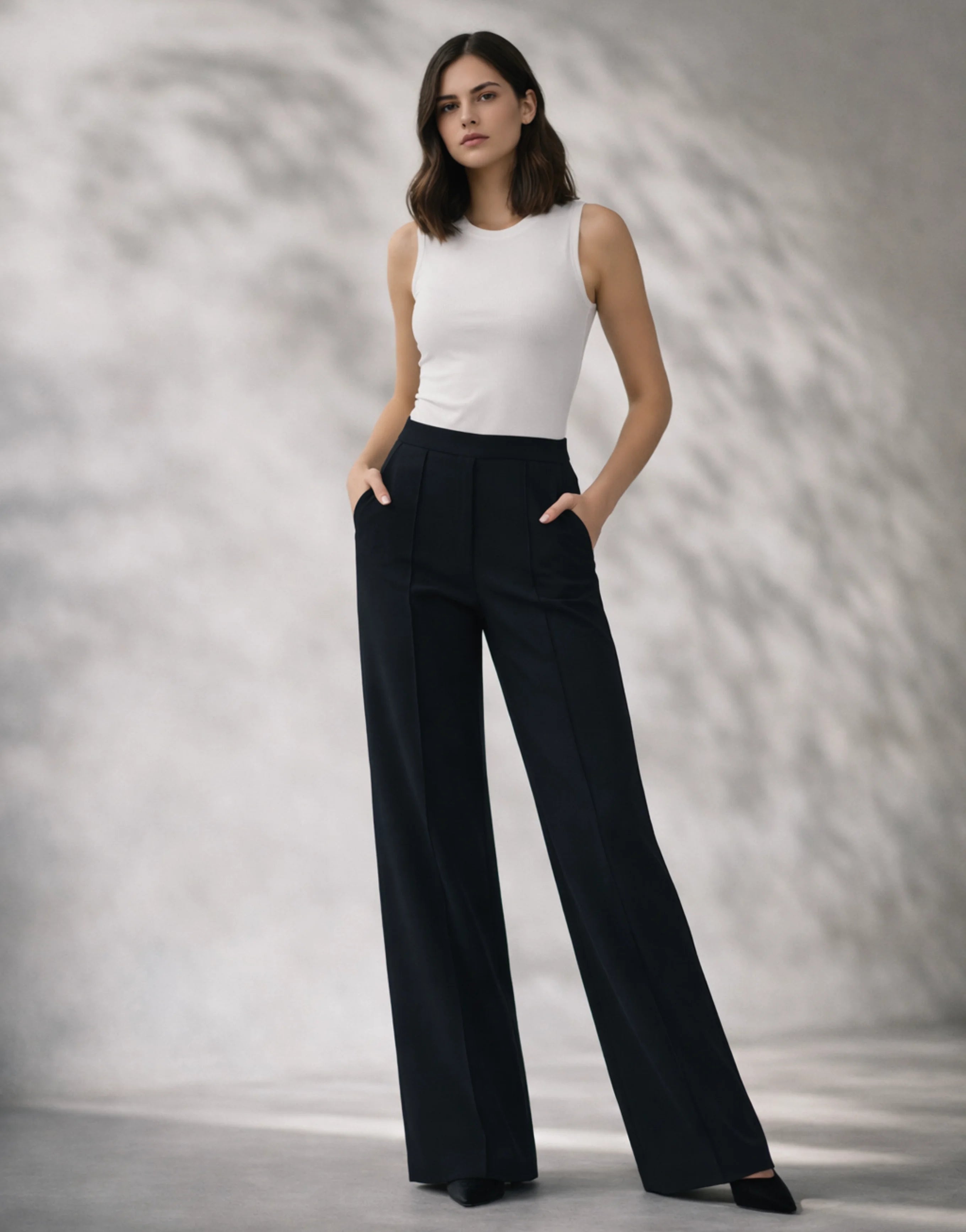 SGW Black High-Waist Wide-Leg Trouser