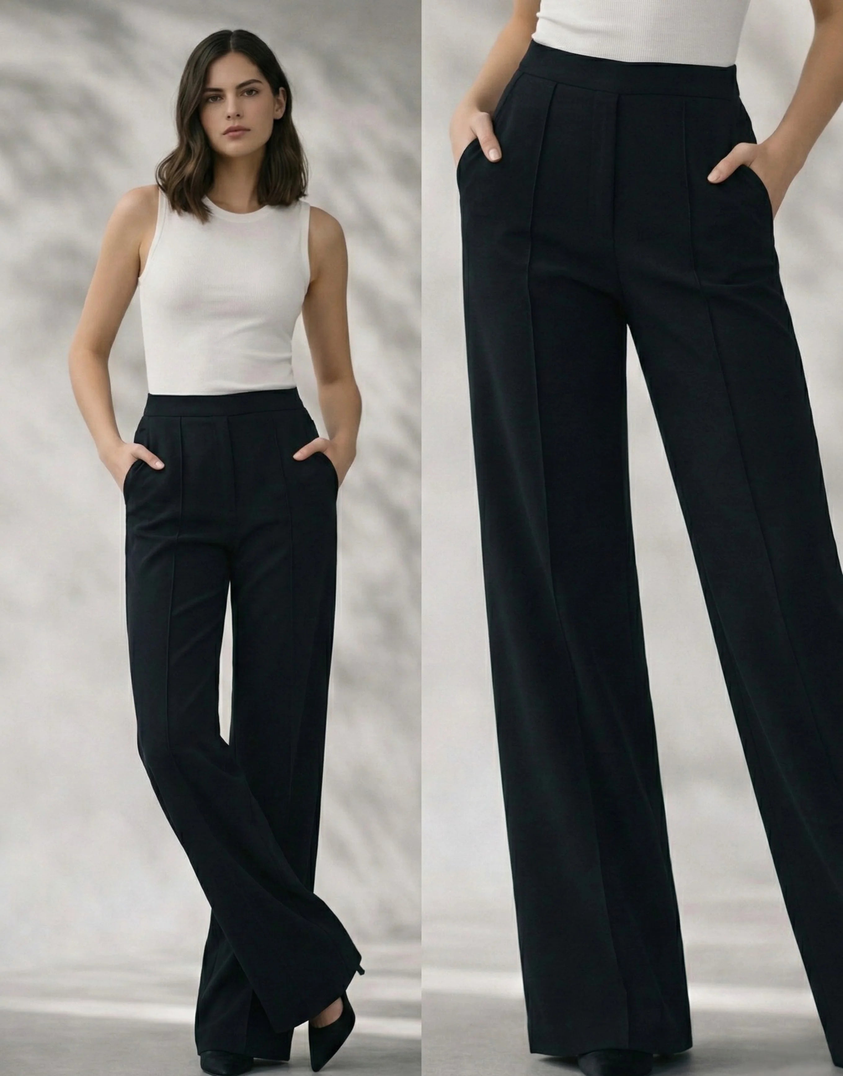 SGW Black High-Waist Wide-Leg Trouser - SelectGraceWear