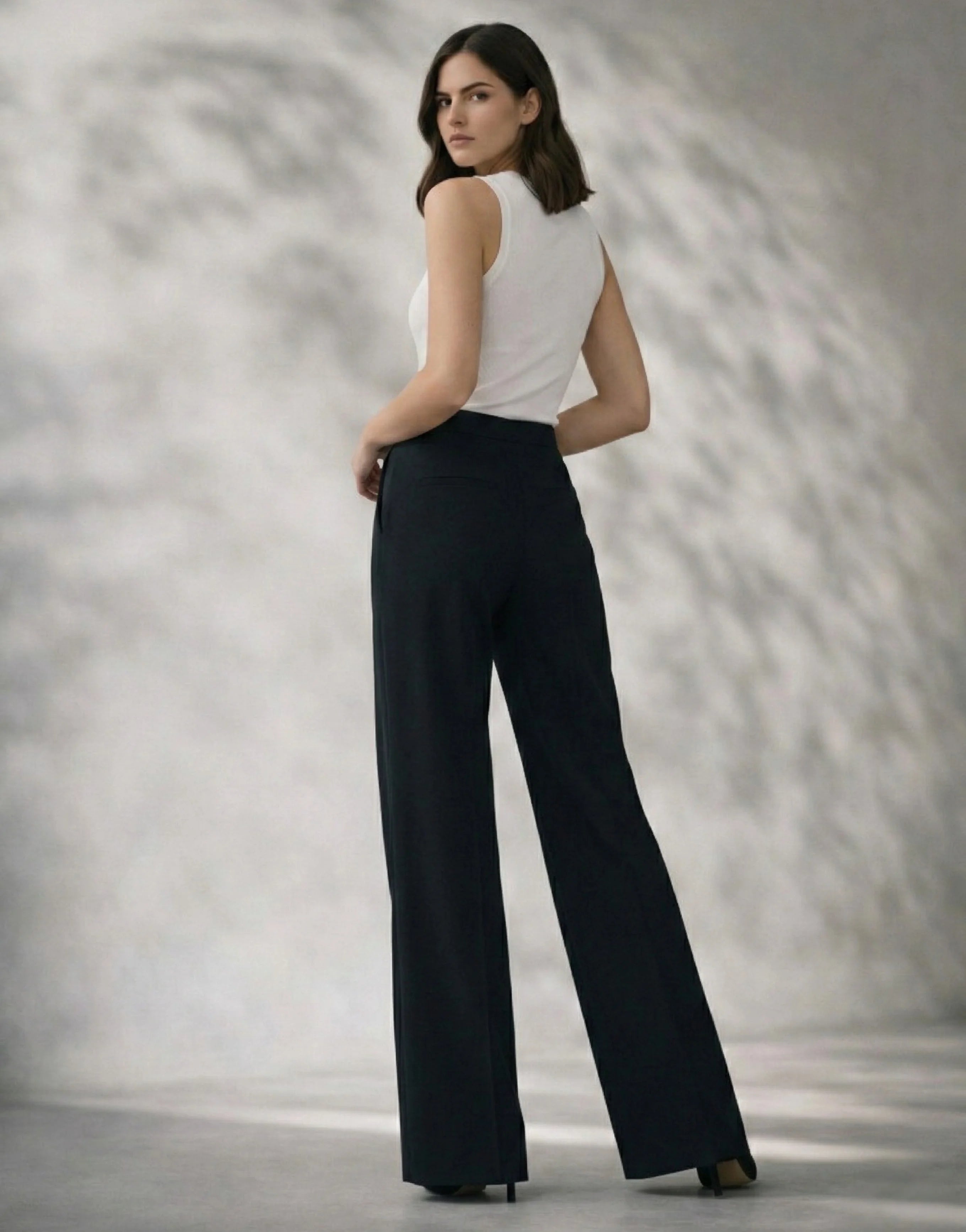SGW Black High-Waist Wide-Leg Trouser - SelectGraceWear