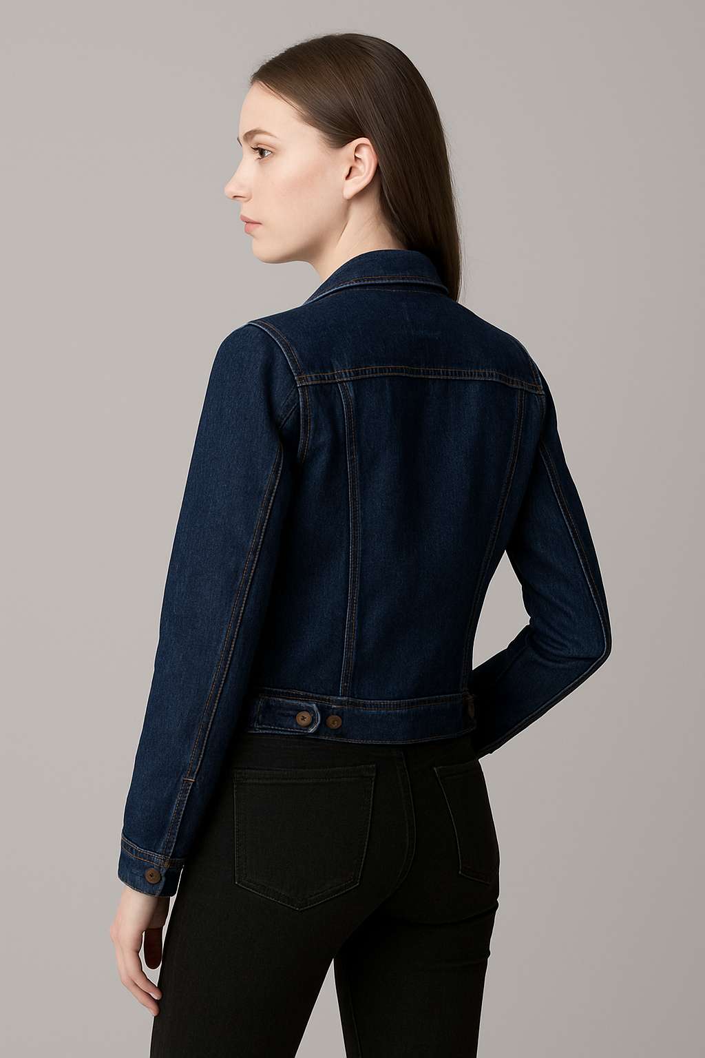 Women’s Blue Solid Denim Jacket