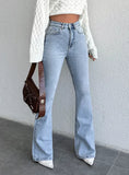 SGW - Crystal Blue Wash Tailored Flare Jeans