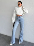 SGW - Crystal Blue Wash Tailored Flare Jeans