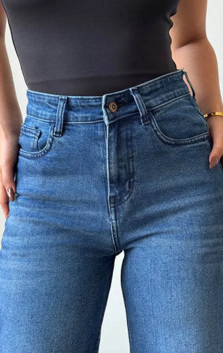 SGW - Twilight Blue Raw Hem Wide Leg Jeans