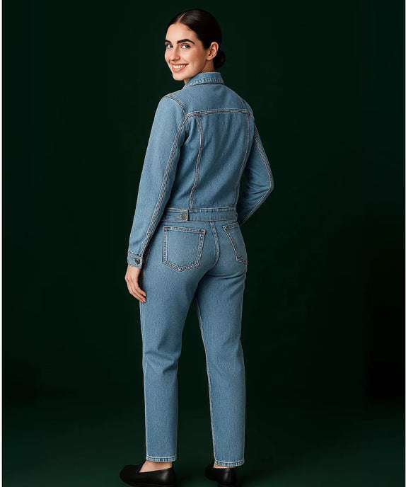 Stylish Women’s Casual Ice Blue Denim Jacket