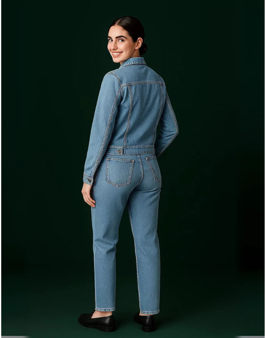 Stylish Women’s Casual Ice Blue Denim Jacket