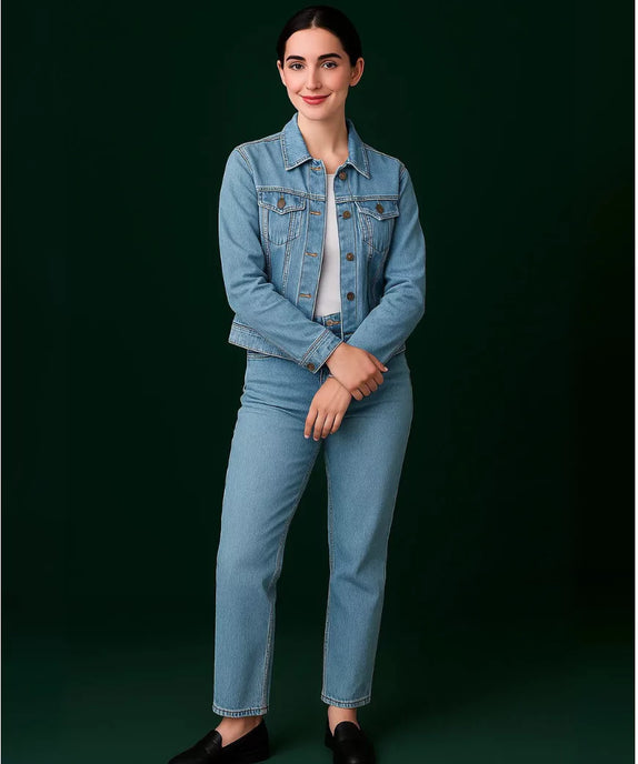 Stylish Women’s Casual Ice Blue Denim Jacket