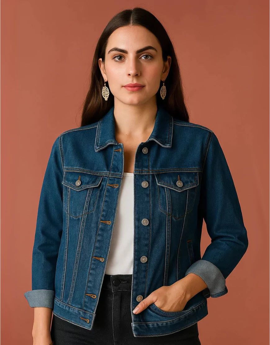 Tailored Mid Blue Denim Jacket