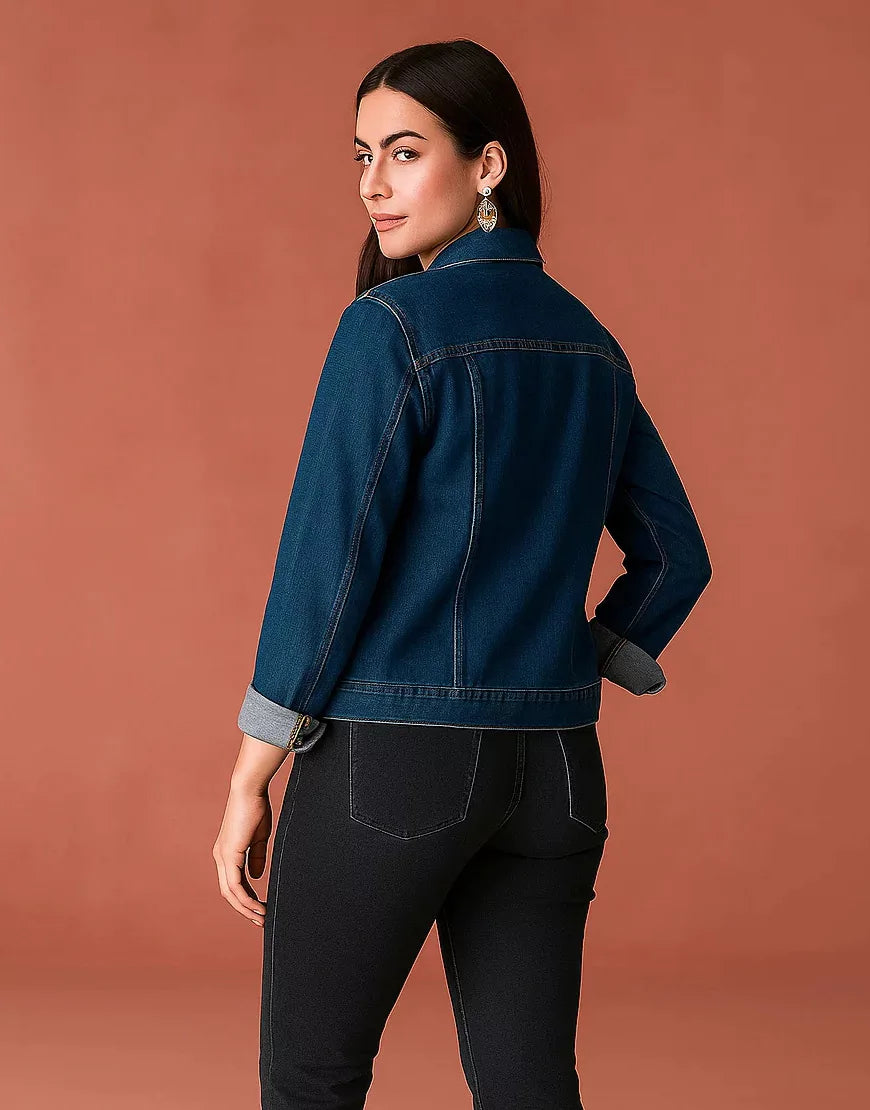 Tailored Mid Blue Denim Jacket