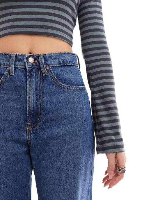 SGW Mid Blue High Waist Wide Leg Baggy Jeans