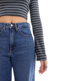 SGW Mid Blue High Waist Wide Leg Baggy Jeans