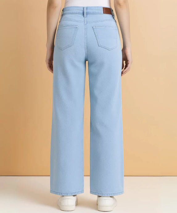 SGW Light Blue High Waist Wide Leg Baggy Jeans