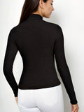 SGW Black Mock Zip Knit Tee - Full Sleeves