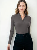 SGW Thermal Mock Zipper Knit Tee - Steel Grey (Perfect for Summer)