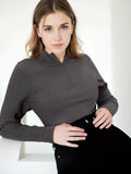 SGW Thermal Mock Zipper Knit Tee - Steel Grey (Perfect for Summer)