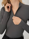 SGW Thermal Mock Zipper Knit Tee - Steel Grey (Perfect for Summer)