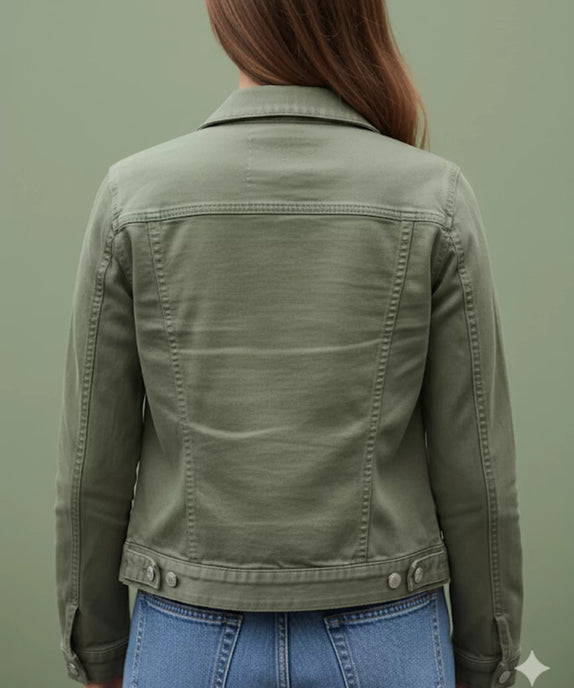 Women’s Olive Green Denim Jacket