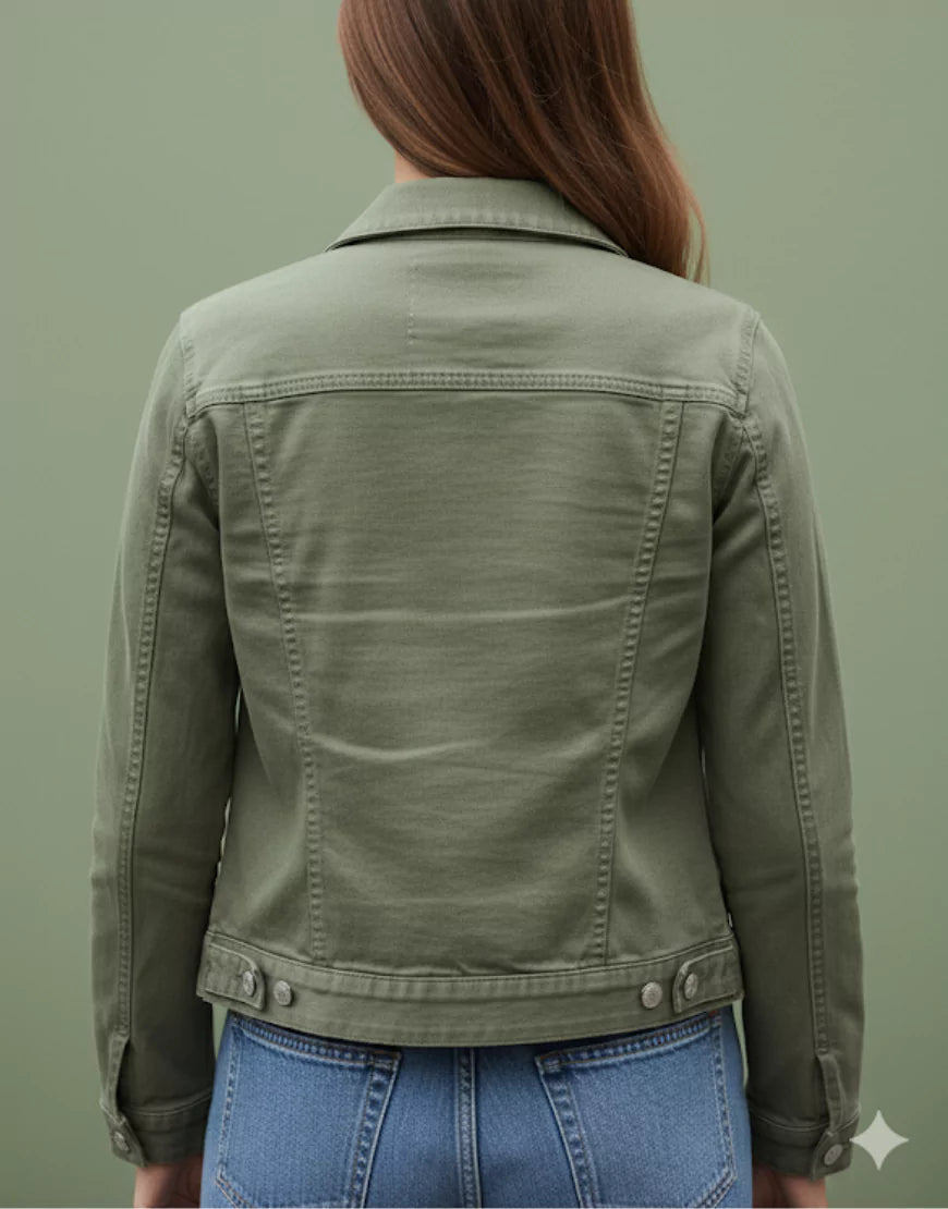 Women’s Olive Green Denim Jacket