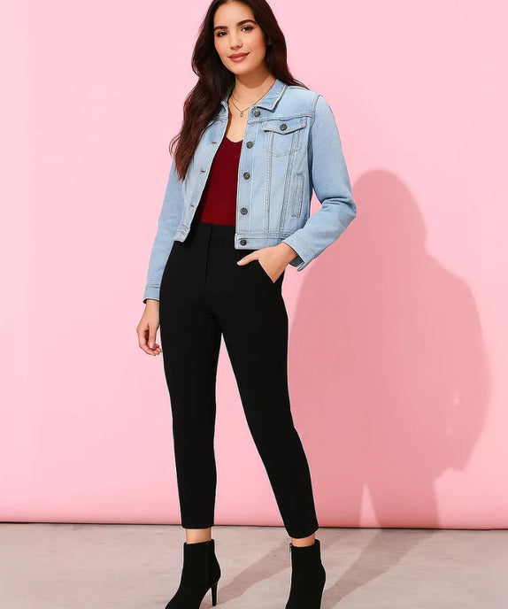 Women's light blue denim jacket