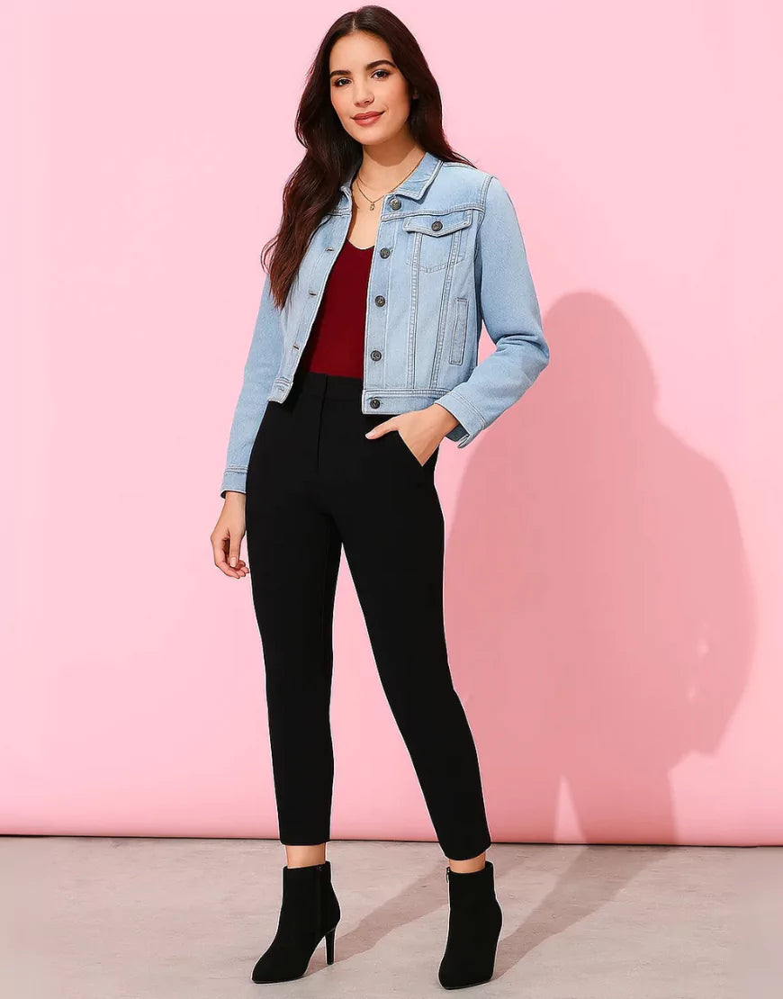 Women's light blue denim jacket