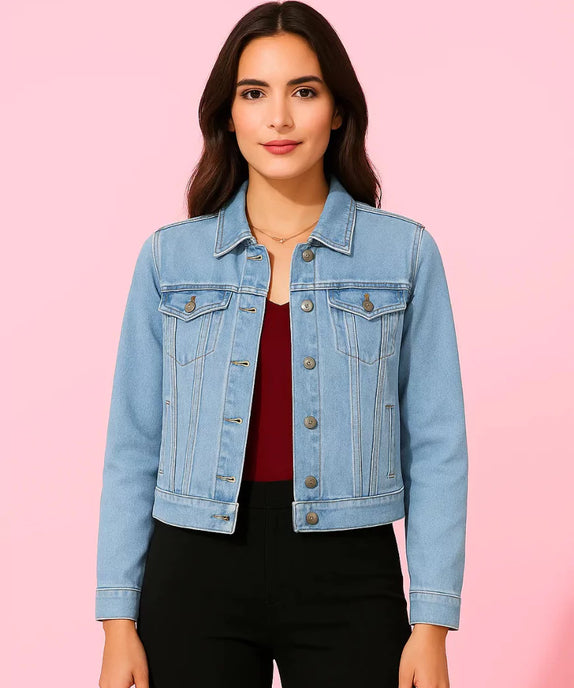Women's light blue denim jacket