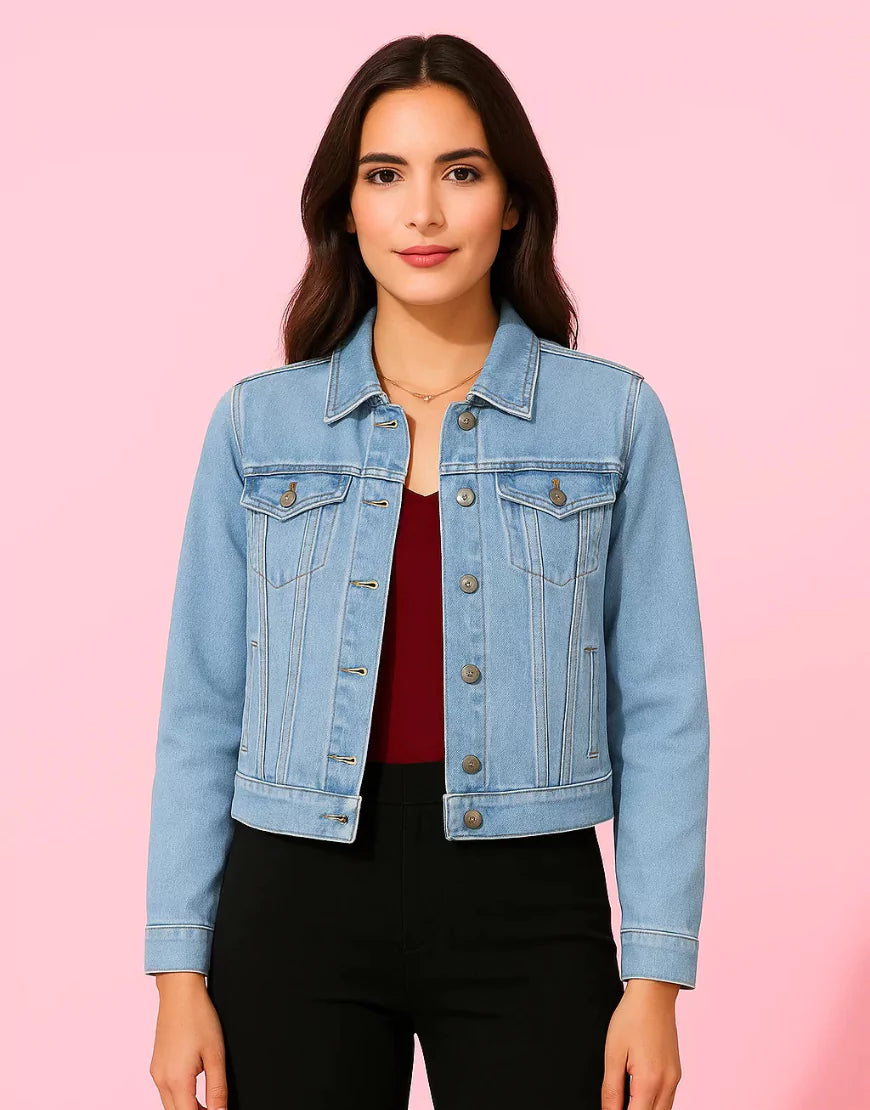 Women's light blue denim jacket