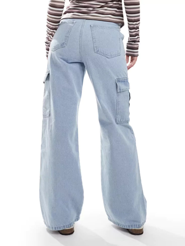 SGW - Classic Light Blue Wide leg Cargo jeans