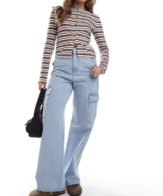 SGW - Classic Light Blue Wide leg Cargo jeans