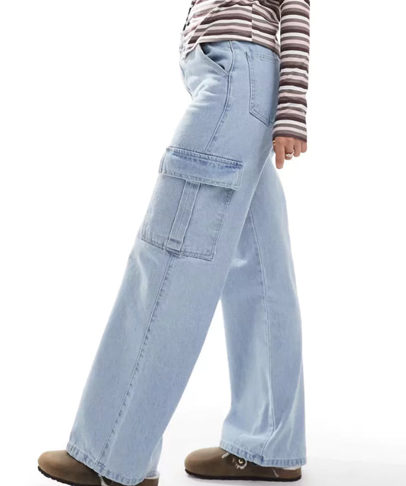 SGW - Classic Light Blue Wide leg Cargo jeans