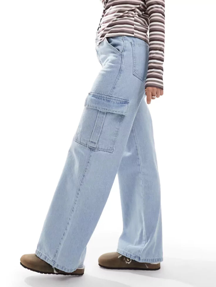 SGW - Classic Light Blue Wide leg Cargo jeans