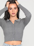 SGW Thermal V Neck Knit Shirt - Light Grey (perfect for Summer)