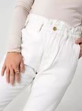 SGW - White High Waist Paperbag Jeans