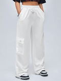 SGW - Pure White High-Waisted Cargo Sweatpants